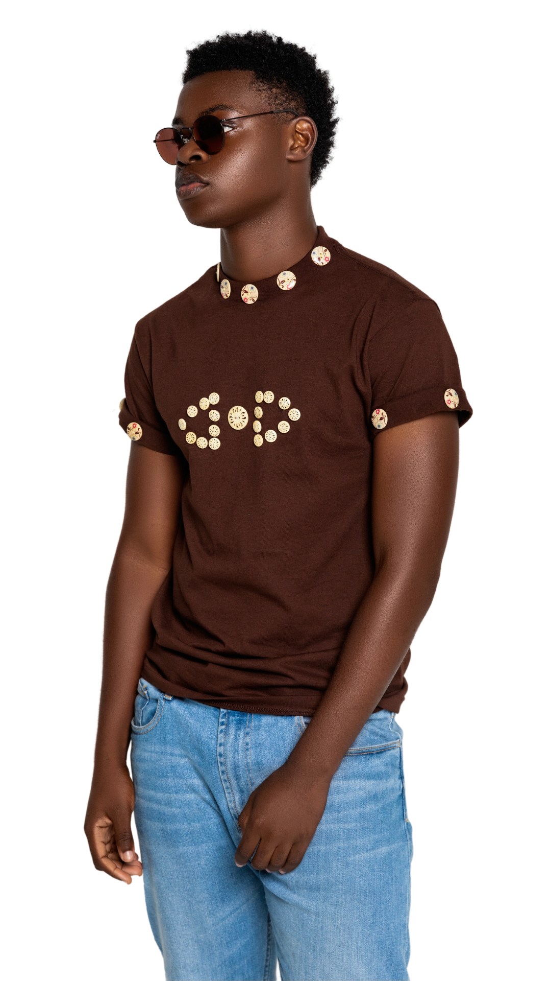 Handmade Neck & Arm Buttons Tee